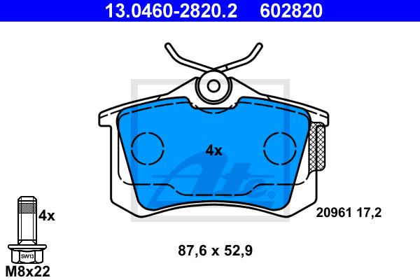 BRAKE PADS , REAR