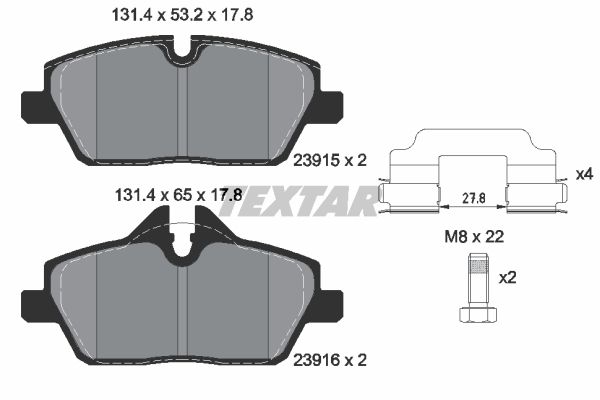 Brake pad set, Front