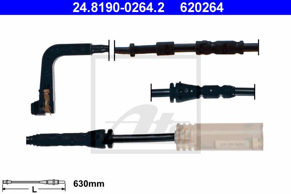 Warning Contact, Brake Pad Wear , Front