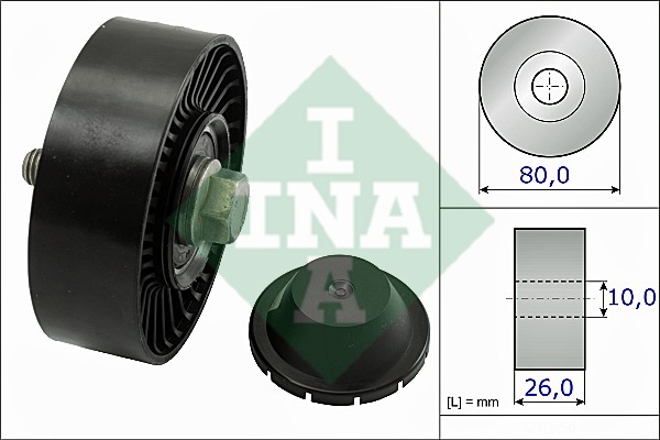 Deflection/Guide Pulley, v-ribbed belt