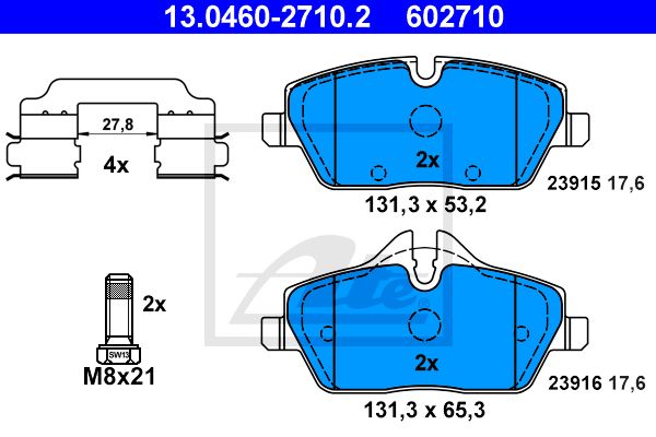 Brake pad set , Front