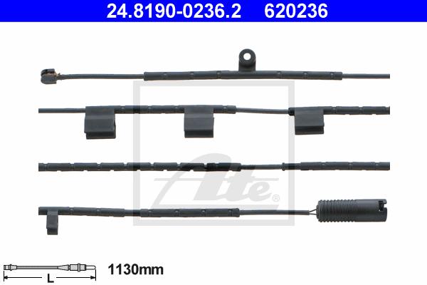 Warning Contact, brake pad wear, Rear