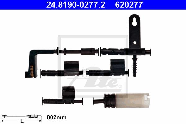 Warning Contact, brake pad wear, Front