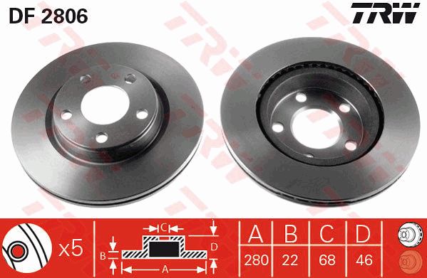 Brake Disc, FRONT PASSAT 99 