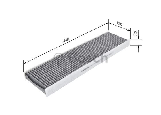 Cabin filter, activated carbon	