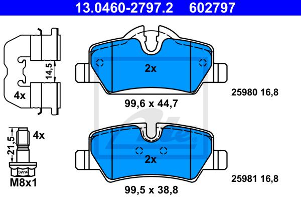 Brake pad set,Rear