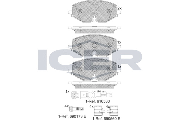 BRAKE PAD SET, FRONT