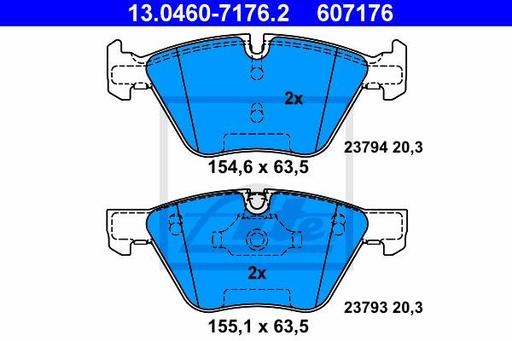 [34116763617ATE] Brake Pad Set, Front