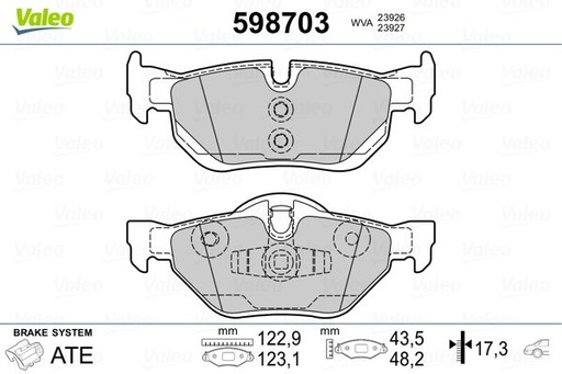 [34216774692VA] Brake Pad Set, Rear
