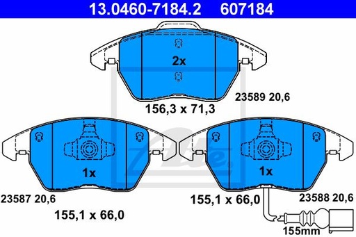 [5K0698151-ATE] Brake Pad Set, Front