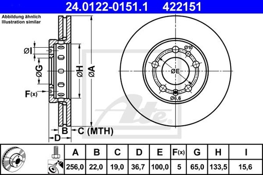 [6R0615301-ATE] DISC BRAKE , FRONT