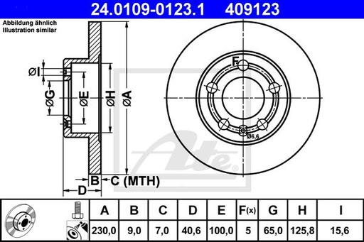[1J0615601P-ATE] DISC BRAKE , REAR 