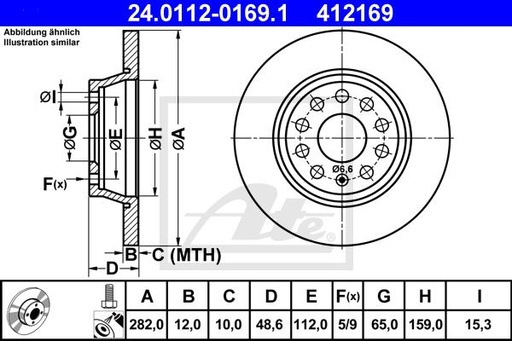 [1K0615601AD-ATE] Brake Disc, Rear