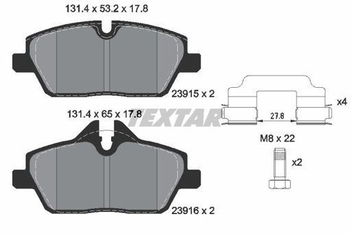 [34116774050TX] Brake pad set, Front