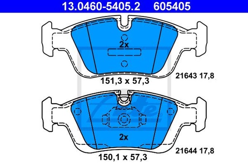 [34116761244ATE]  Brake Pad Set , FRONT