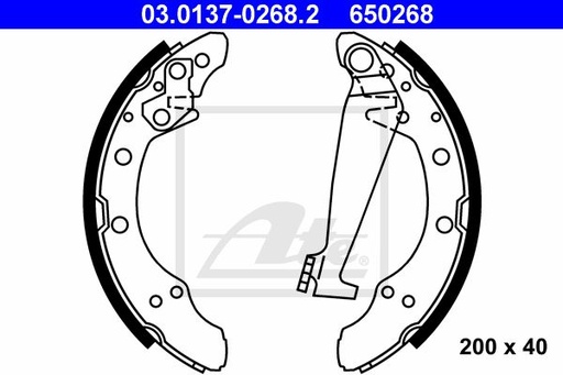 [6R0698525A-ATE] Brake Shoe Set , REAR 