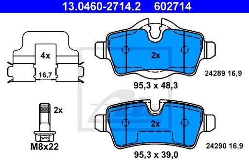[34216778327ATE] Brake Pad Set, Rear