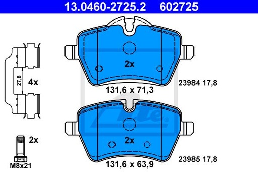 [34119804735ATE]  Brake Pad Set, Front