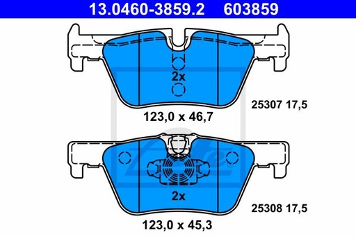 [34216873093ATE] BRAKE PAD SET, REAR