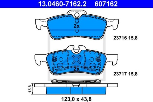 [34216762871ATE] Brake Pad Set , Rear