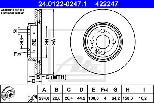 [34116858652ATE] Brake Disc, Front