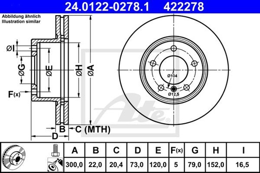 [34116792217ATE] Brake Disc, Front