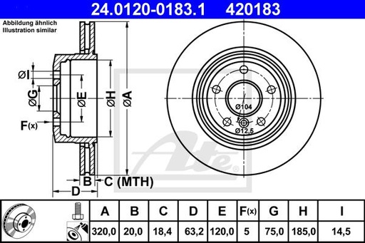 [34216864061ATE] Brake Disc, Rear