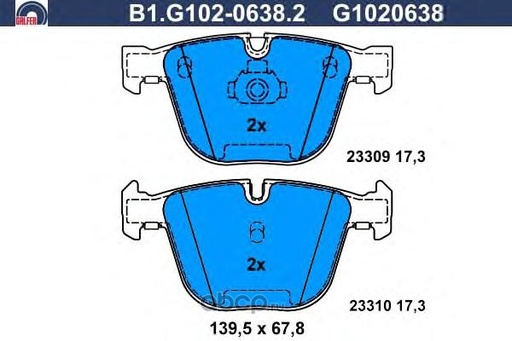 [34216768471GAL] Brake pad set, Rear