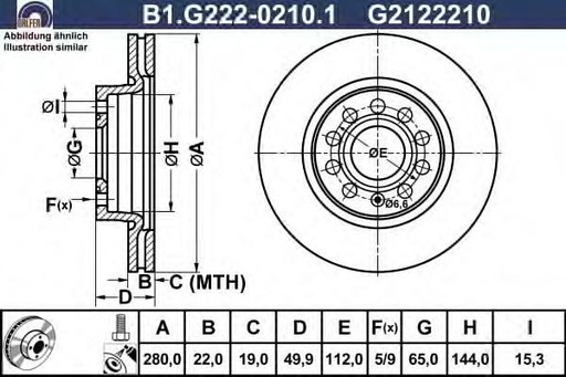 [1K0615301AK-GAL] BRAKE DISC, FRONT