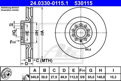 [1K0615301M-ATE-SPORT] DISK BRAKE FRONT (SPORT)