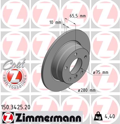[34216855001Z] Brake Disc , Rear