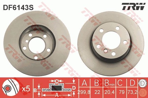 [34116792217TRW] Brake Disc, FRONT
