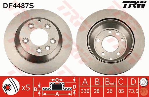 [7L8615601G-TRW] Brake Disc, Rear
