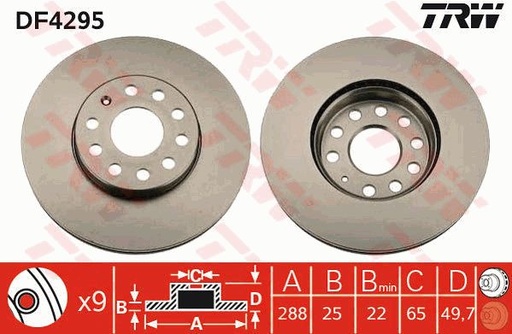 [1K0615301T-TRW] Brake Disc,Front