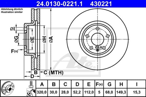 [8R0 615 301 F-ATE] Brake Disc, Front