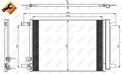 [5Q0816411AB-NRF] سربنتينه تكييف خارجيه