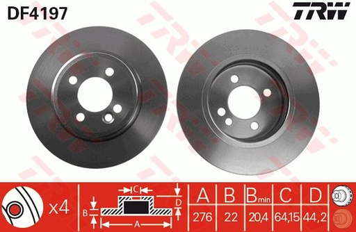 [34111502891TRW] Brake Disc, FRONT 