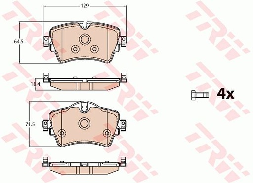 [34106874034TRW] Brake Pad Set, FRONT
