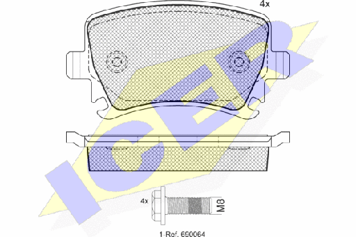 [1K0698451G-ICER] BRAKE PADS , REAR 