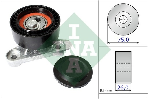 [04E145299J-INA] Tensioner Lever, v-ribbed belt 