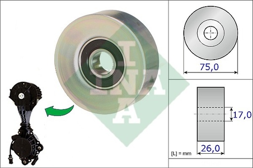 [11287598832RKIT-INA] Deflection/Guide Pulley, v-ribbed belt