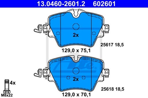 [34106860019ATE] Brake pad set,Front