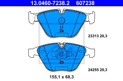 [34116780711ATE] Brake pad set , Front