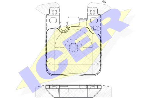 [34216876422ICER] Brake pad set, Rear