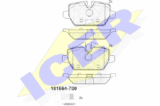 [34216788183ICER] Brake Pad Set, Rear 