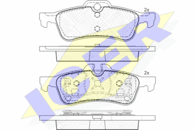 [34216762871ICER] Brake Pad Set,Rear