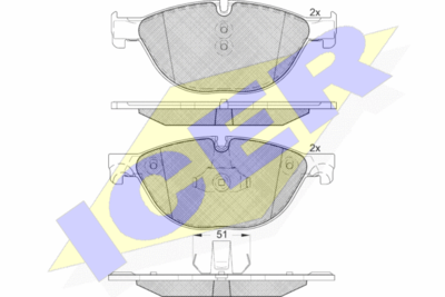[34116851269ICER] Brake pad set,Front 