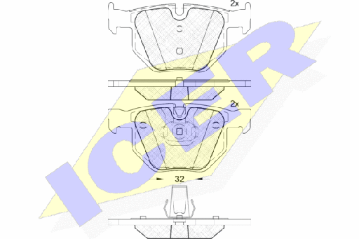 [34216776937ICER] Brake pad set , Rear