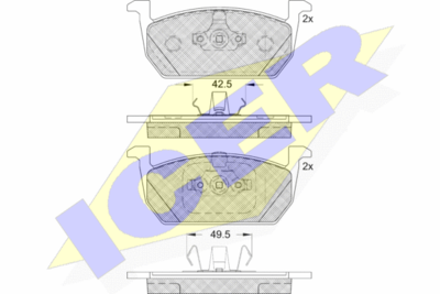 [2Q0698151G-ICER] Brake Pad Set,Front