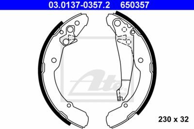 [1J0698525B-ATE] Brake shoe, set 